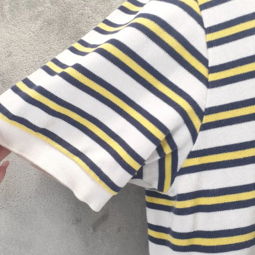 Polo Ralph Lauren Men Sz XL Polo Blue White Yellow Stripe Short Sleeve Shirt